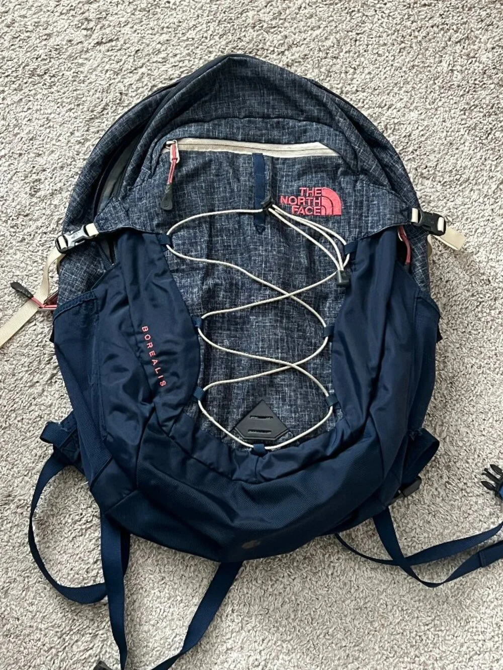 The North Face Borealis Backpack Navy Blue FlexVent Hiking Travel Laptop Bag